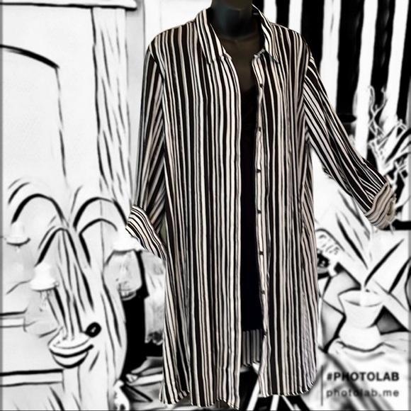Grace Tops - Grace XL Long Stripe Blouse Jacket Duster :)